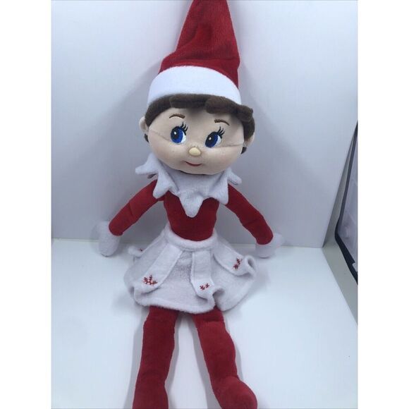 Elf on the Shelf Plush 14" Girl Doll 2010 Ruffled Skirt Snowflakes Christmas Toy - Picture 2 of 16